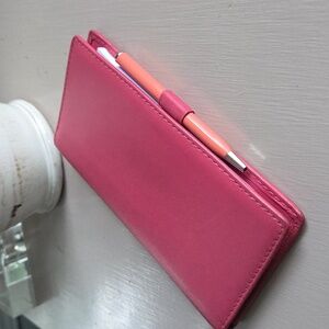 COACH Pink Repurposed Checkbook with Notepad & Coach Pen